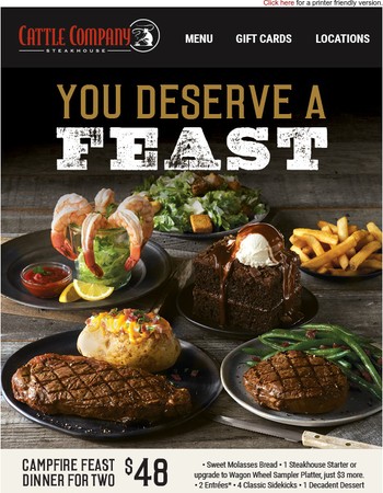 Black Angus Steakhouse - Grab a Partner for this $47 Campfire Feast for Two
