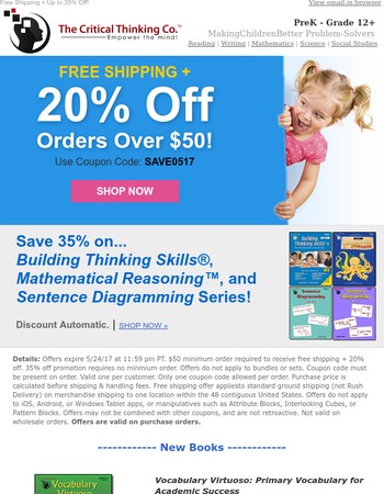 The Critical Thinking Company Promo Codes