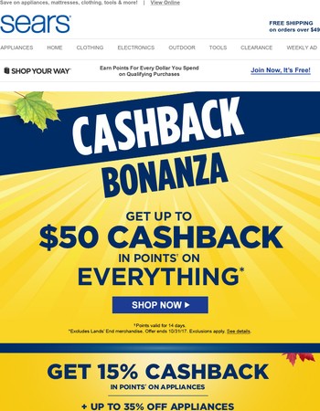 Sears Coupons: 75% off Coupon, Promo Code October 2017