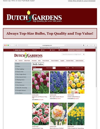 Dutch Gardens Coupons: 75% off Coupon, Promo Code November 2017