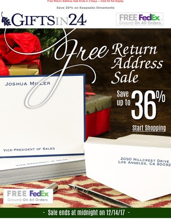 Up to 50% off Gifts in 24 Coupon, Promo Code for January 2018