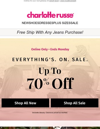 Charlotte Russe Coupons: 70% off Promo Code, July 2017