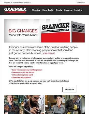 Big Changes From Grainger Free Gift Promo 2017